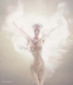 tight blonde pussy and perky pale breasts underwater