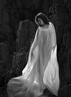 perky brunette breasts in see through nightgown