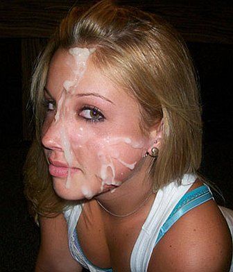 Sexy blonde got a nice hot load on her face