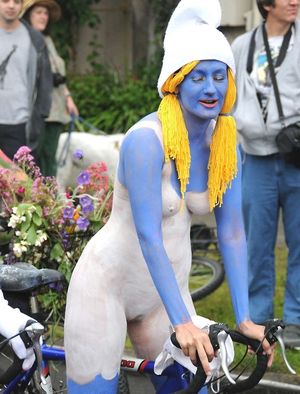 Smurfette body paint!
