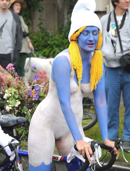Smurfette body paint!