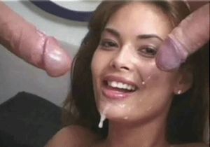 Babe with cum on her face
