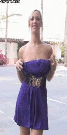 Flashing cute tities !