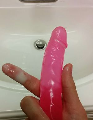 Pink toy covered in grool!