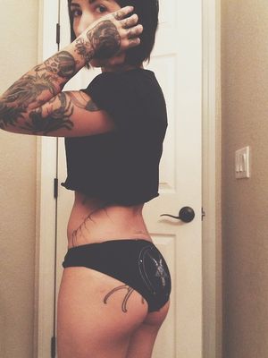 Teen sex photos presents hot tattooed girl: Inked teen in black panties. Here you will find best babes with tattoos and hot inked girls.