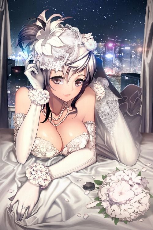 big blonde tits in a wedding dress