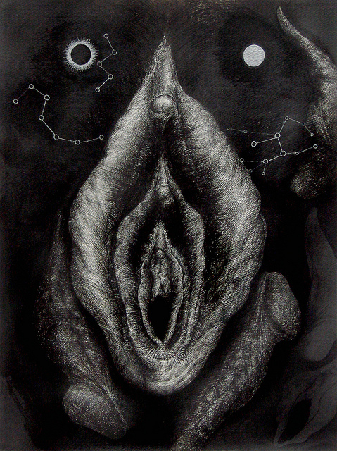 Artistic b&w drawing