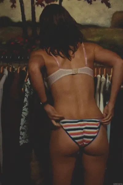 pulling on panties