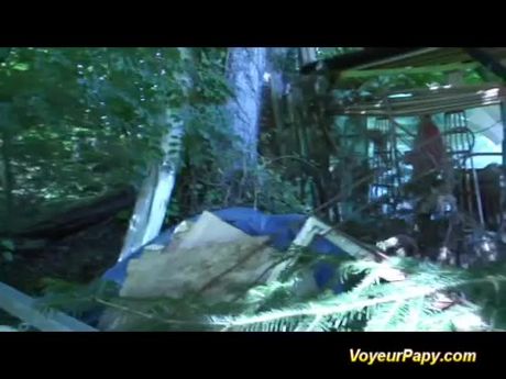 Forest threesome with Papy fucking doll