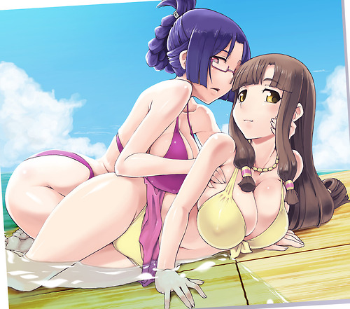 huge lesbian brunette tits and round asses all over each other in the water