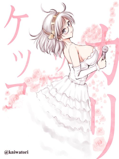 huge brunette tits in wedding dress and glasses