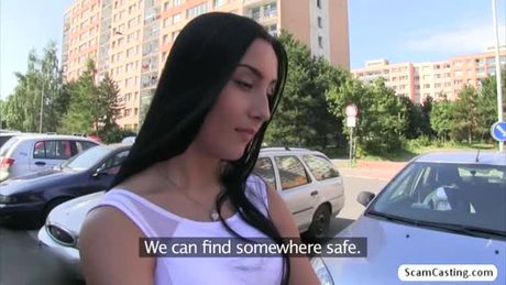 Gorgeous teen Anna having an interview by a dude and tells her that she should be on the TV with her amazing looks.