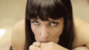 She is sucking everything