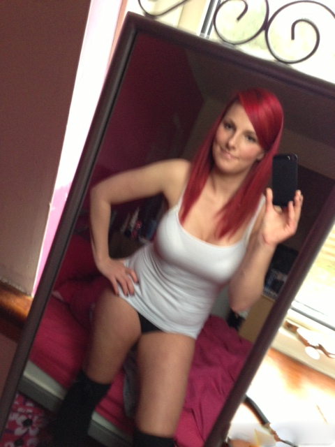 red colored hair..