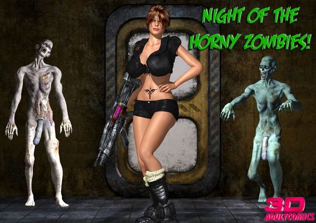 Night of the Horny  Zombies! Sexy 3D babes fighting horny zombies with big dicks, how much more fun do you want??