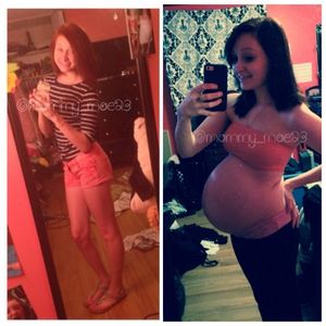 pregnant teen before and after