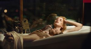 Young women enjoying a bath together