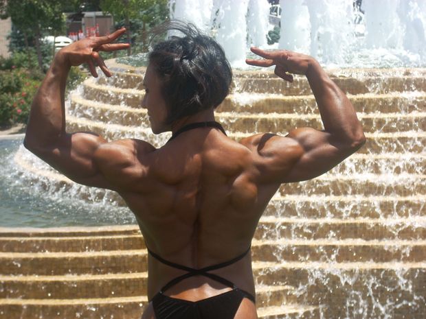 Hazel Piazza with solid muscles