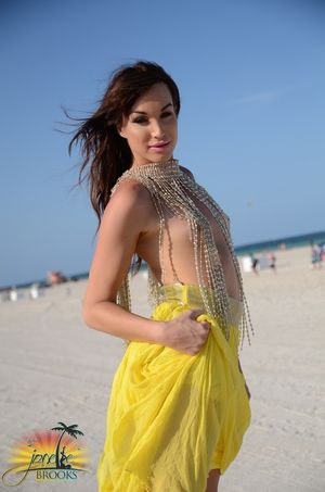 Adorable tgirl Jonelle posing on the beach