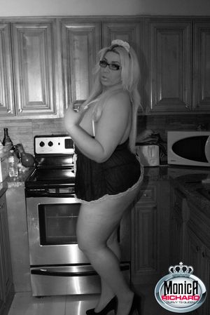 Chubby Ts Monica Richard makes for a slutty maid