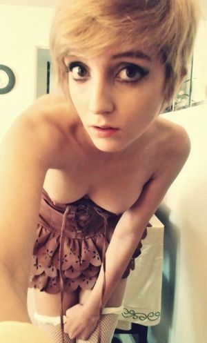 topless blonde tumblr girl with pretty eyes