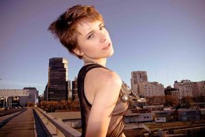 Short haired girl with see through clothing