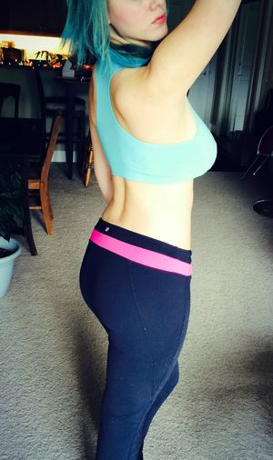 Selfie yoga pants butt
