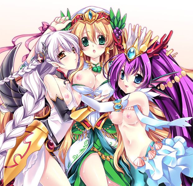 Incredible anime porn threesome photo with gorgeous lesbian big tits