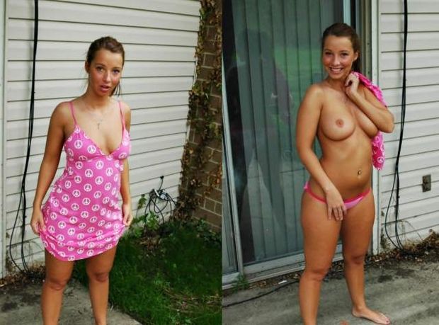 Pink dress on/off