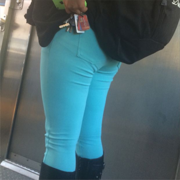 Hot teen ass in train