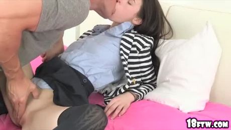 Sexy hot teen Veronica Radke gets fucked hard by her boyfriend inside his house because she was teasing her that he can not resist her charm