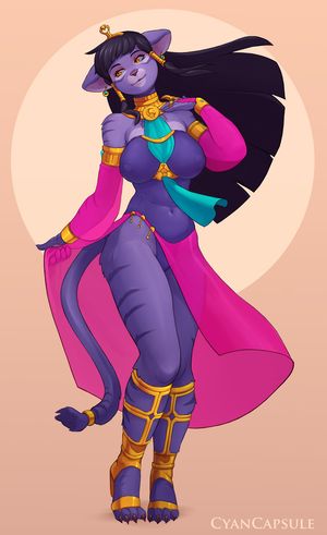 curvy feline brunette standing