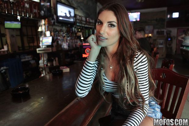 August Ames Gets Fucked At A Bar