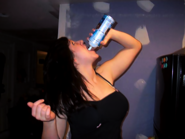 slutty Bitch practicing for a cumshot down her throat