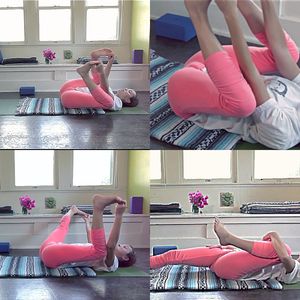 yoga instructor displaying nice pussy mound.