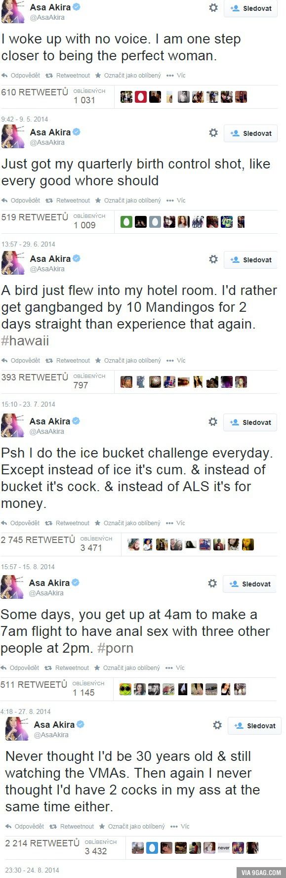 Asa Akira is fun and gross on Twitter
