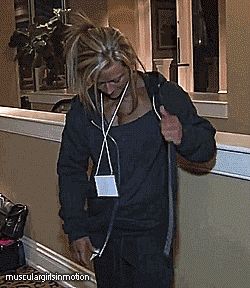 Hot blonde with shred abs