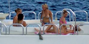 Topless yacht party!