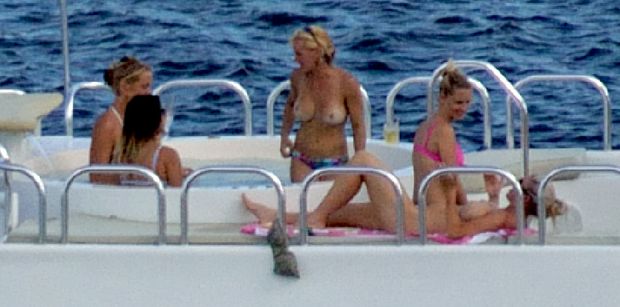 Topless yacht party!