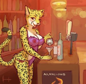 cheetah in lingerie