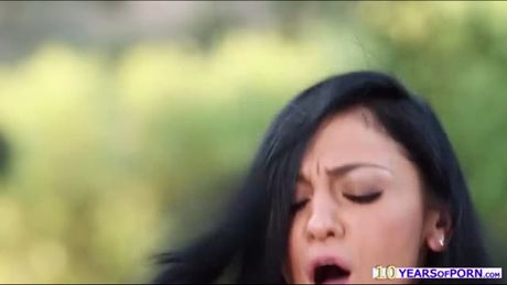 Super sexy Audrey Bitoni chooses Keirans dick over a baseball bat and she gets rammed in a doggy style fucking way