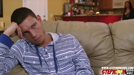 Stepmom turns the fantasy of her stepdaughters BF into a reality by initiating to have threesome and gets rammed by a meaty cock