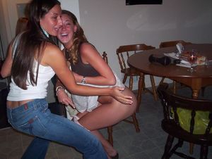 Slapping that ass at girl's night out.