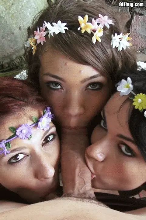 Three flower girls know how to share