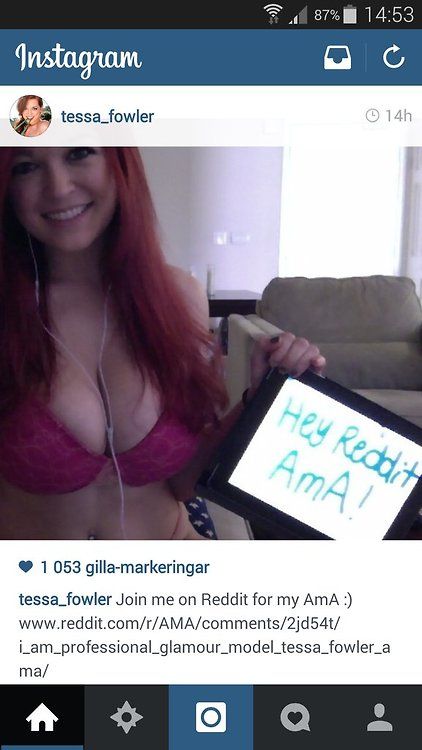 Tessa Fowler makes an AMA. From InstaGram