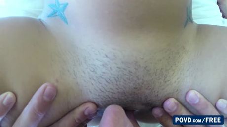 Mogan Lee and her fat pussy want to fuck so boyfriends nails her after shower. She is really attrachted to him so she invites him over insid