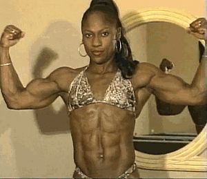 huge biceps and ripped abs