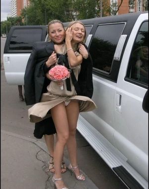 Wind shows off bridesmaid panties