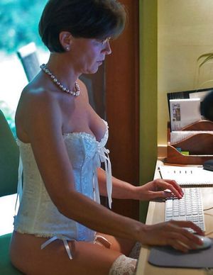 Older women at work said it was hot in the office came back and she was working in this