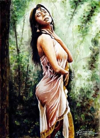 Wet Saree Girl